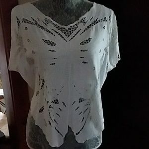 Vintage 100% Linen Lacework Top and Pants